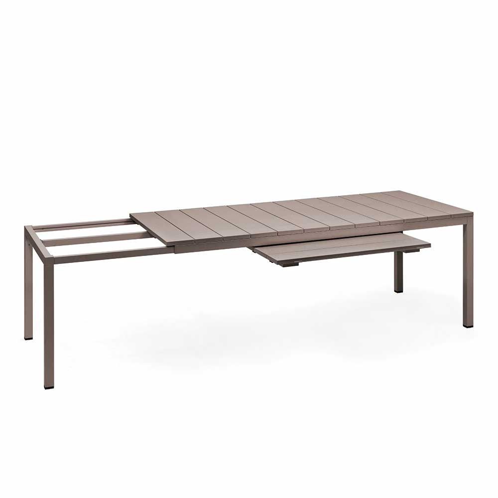 Tavolo Allungabile Rio in Alluminio e Resina, 210/280 x 100 cm Nardi - Tortora - immagine 5