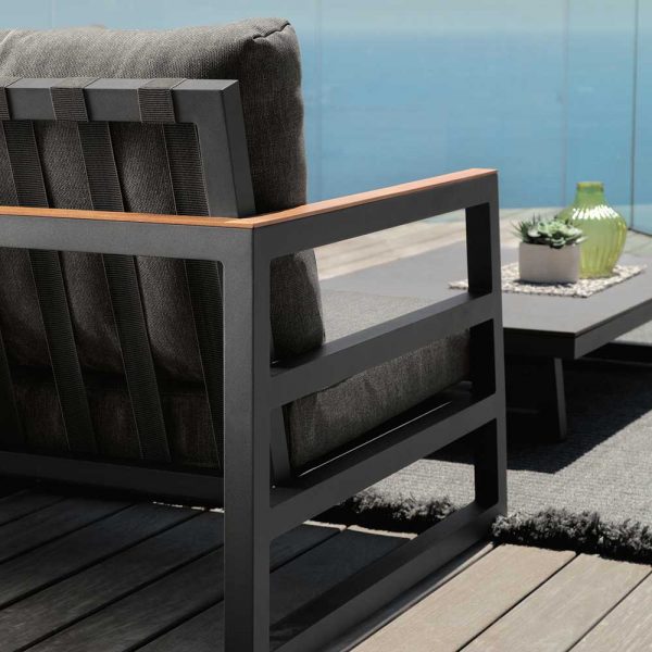 Salotto da Esterno Alabama in Alluminio e Teak Talenti - Antracite - immagine 2