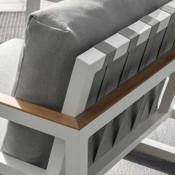 Salotto da Esterno Alabama in Alluminio e Teak Talenti - Bianco - immagine 3