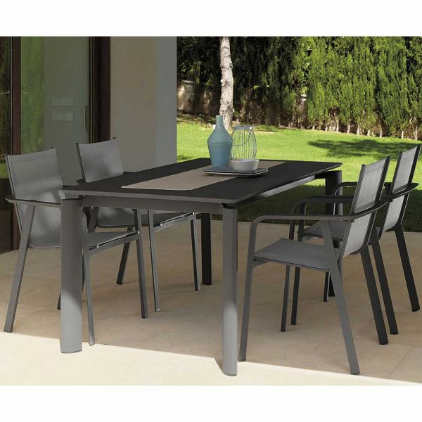 Tavolo Allungabile Milo in Alluminio, 160/215 x 95 cm Talenti - Antracite - immagine 2