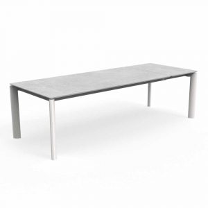 Tavolo Allungabile Milo in Alluminio e Ceramica, 200/260 x 100 cm Talenti - Bianco