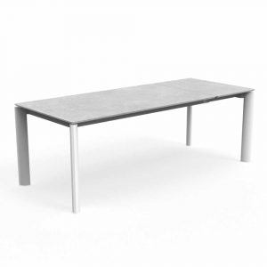 Tavolo Allungabile Milo in Alluminio e Ceramica, 160/215 x 95 cm Talenti - Bianco