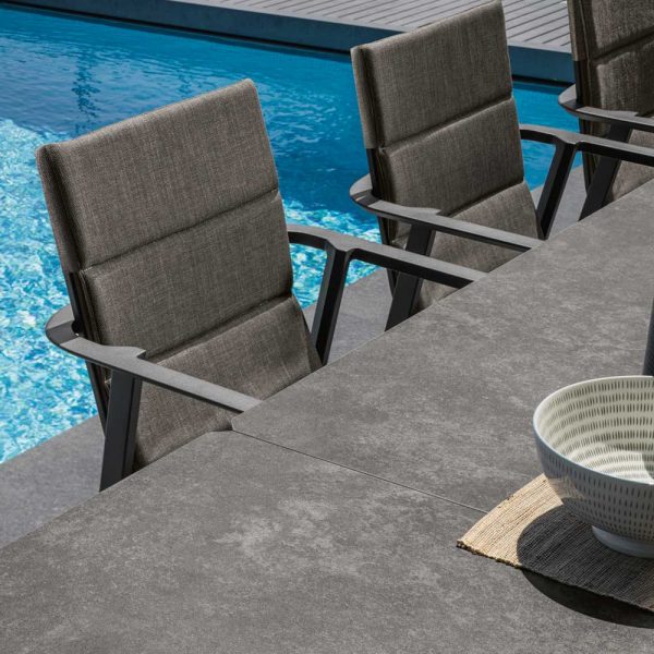 Tavolo Allungabile Milo in Alluminio e Ceramica, 160/215 x 95 cm Talenti - Antracite - immagine 3