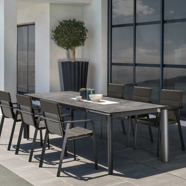 Tavolo Allungabile Milo in Alluminio e Ceramica, 160/215 x 95 cm Talenti - Antracite - immagine 2