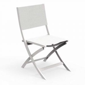 Sedia Pieghevole Queen in Alluminio e Textilene Talenti - Bianco