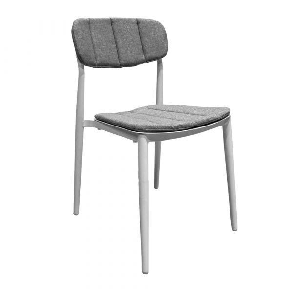 Sedia Impilabile con Cuscino Carrot in Alluminio MV Outdoor - Bianco - immagine 2