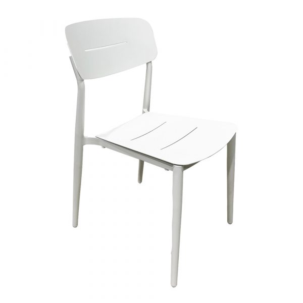 Sedia Impilabile con Cuscino Carrot in Alluminio MV Outdoor - Bianco