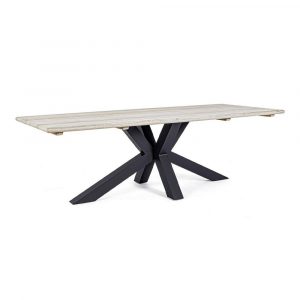 Tavolo Itaca in Alluminio e Teak, 240 x 100 cm Bizzotto - Antracite