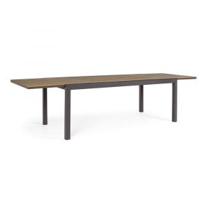 Tavolo Allungabile Elias in Alluminio e Polywood, 200/300 x 95 cm Bizzotto - Antracite