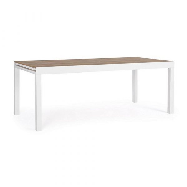 Tavolo Allungabile Elias in Alluminio e Polywood, 200/300 x 95 cm Bizzotto - Bianco - immagine 2