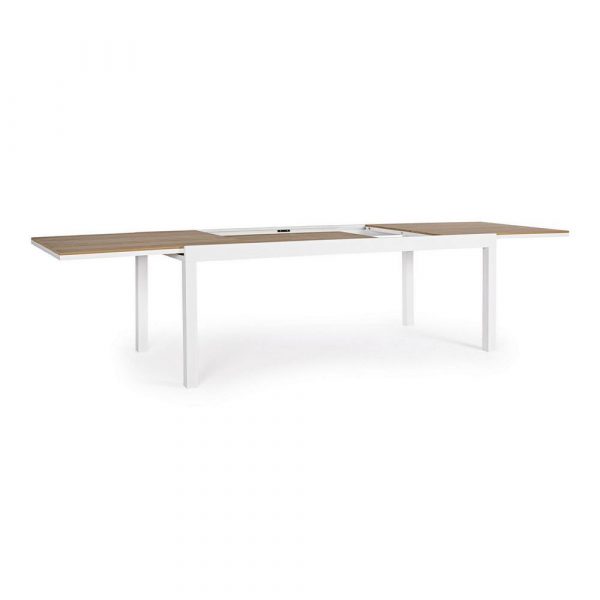 Tavolo Allungabile Elias in Alluminio e Polywood, 200/300 x 95 cm Bizzotto - Bianco - immagine 4