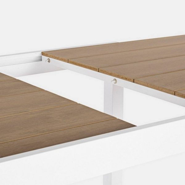 Tavolo Allungabile Elias in Alluminio e Polywood, 200/300 x 95 cm Bizzotto - Bianco - immagine 5
