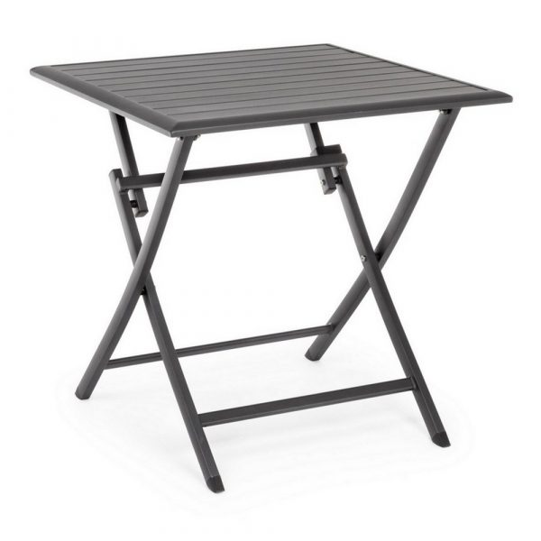 Tavolo Pieghevole Elin in Alluminio, 70 x 70 cm Bizzotto - Antracite