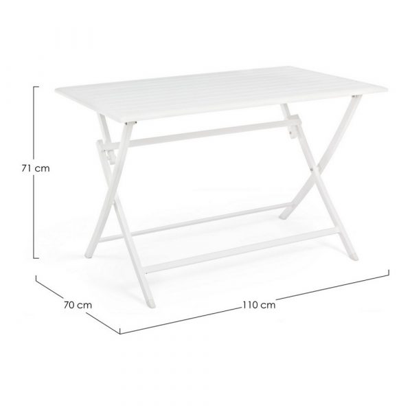 Tavolo Pieghevole Elin in Alluminio, 110 x 70 cm Bizzotto - Bianco - immagine 5