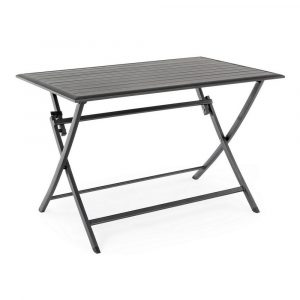 Tavolo Pieghevole Elin in Alluminio, 110 x 70 cm Bizzotto - Antracite