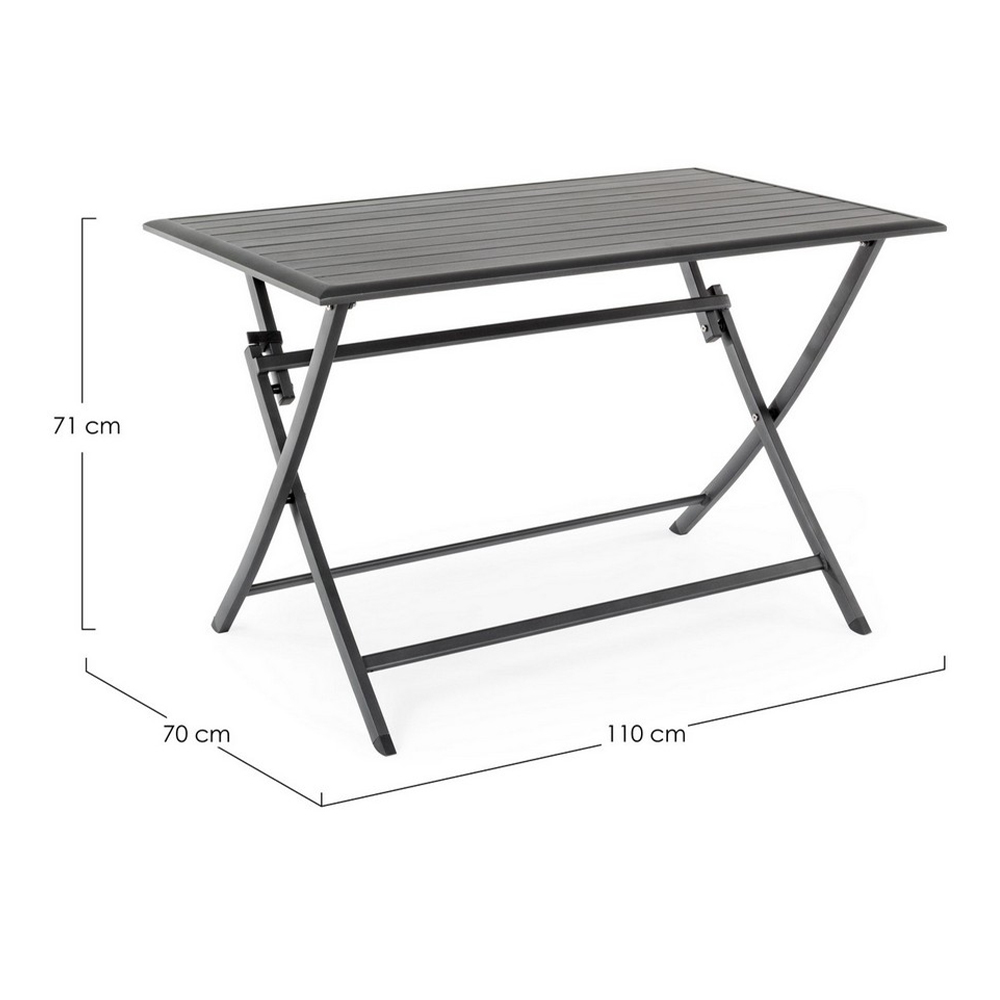 Tavolo Pieghevole Elin in Alluminio, 110 x 70 cm Bizzotto - Antracite - immagine 5