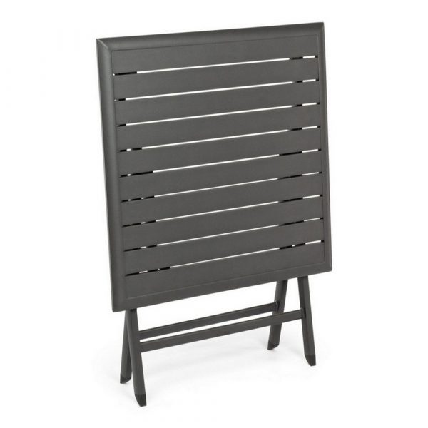 Tavolo Pieghevole Elin in Alluminio, 70 x 70 cm Bizzotto - Antracite - immagine 3