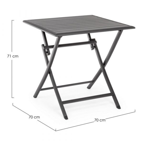 Tavolo Pieghevole Elin in Alluminio, 70 x 70 cm Bizzotto - Antracite - immagine 5