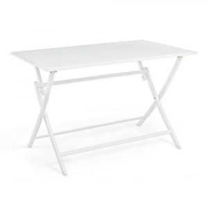 Tavolo Pieghevole Elin in Alluminio, 110 x 70 cm Bizzotto - Bianco