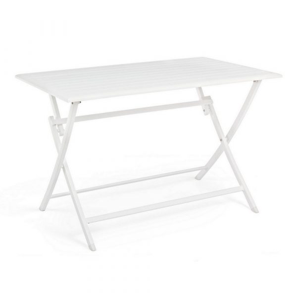 Tavolo Pieghevole Elin in Alluminio, 110 x 70 cm Bizzotto - Bianco