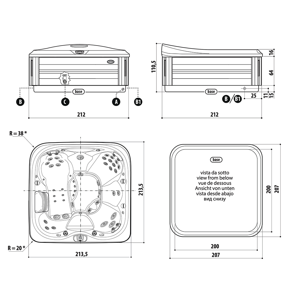 Minipiscina Idromassaggio Jacuzzi® J-435™ - Brushed Grey - immagine 4