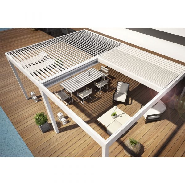 Pergola Bioclimatica in Alluminio con Copertura Retraibile Orchestra - Dirello