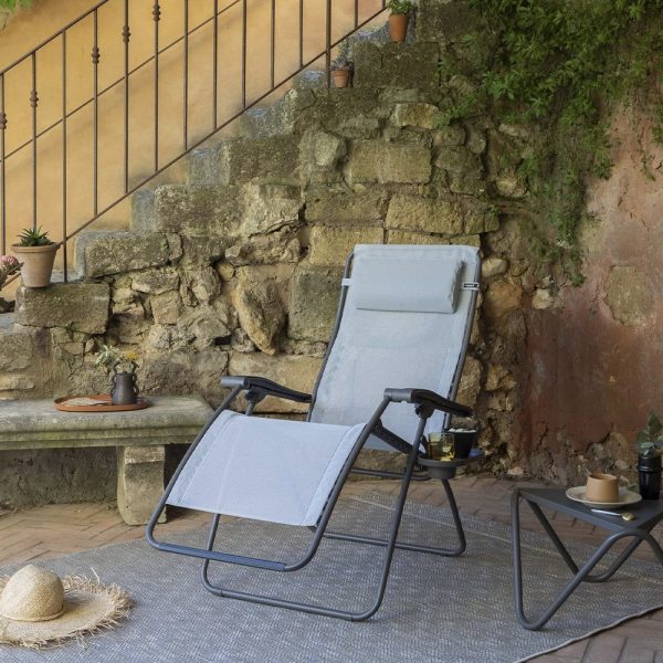 Poltrona Reclinabile RSXA Clip in Acciaio e Textilene Lafuma - Ciel - immagine 4