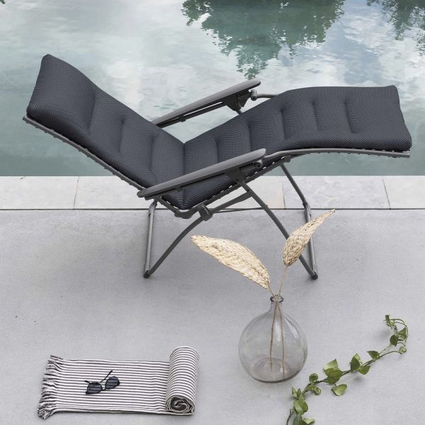 Poltrona Reclinabile Evolution BeComfort in Acciaio e Textilene Lafuma - Dark Grey - immagine 3