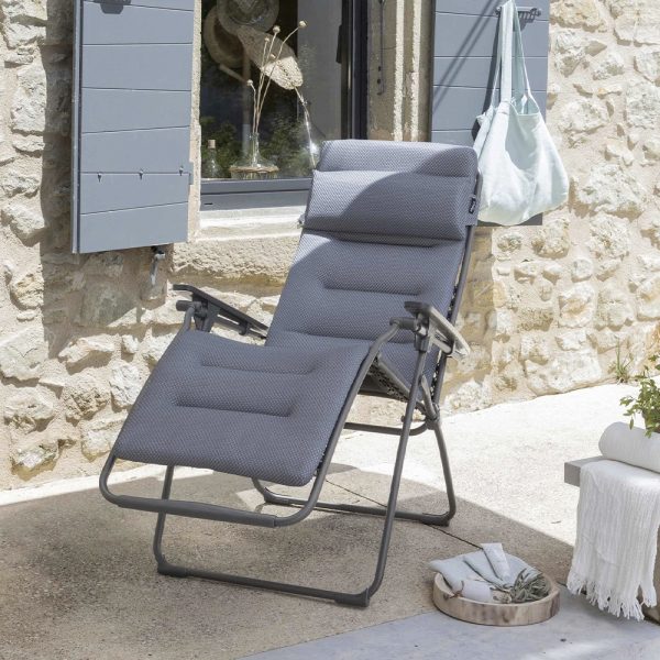 Poltrona Reclinabile Futura BeComfort in Acciaio e Textilene Lafuma - Silver - immagine 4