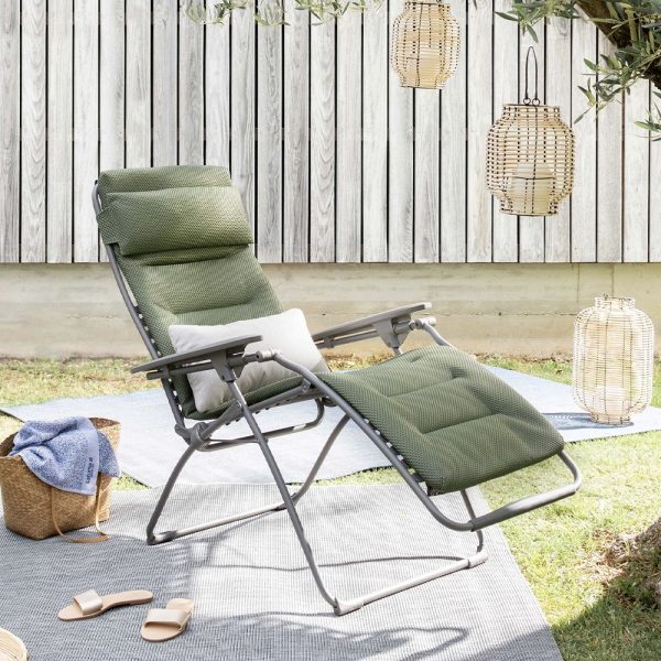 Poltrona Reclinabile Futura BeComfort in Acciaio e Textilene Lafuma - Olive - immagine 3