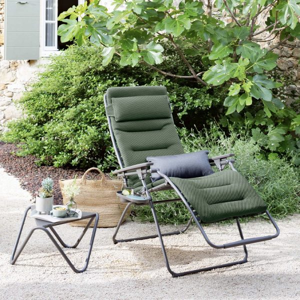 Poltrona Reclinabile Futura BeComfort in Acciaio e Textilene Lafuma - Olive - immagine 4
