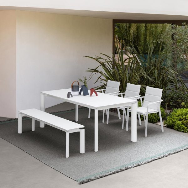 Tavolo Allungabile Milo in Alluminio, 120/180 x 80 cm Talenti - Bianco - immagine 3
