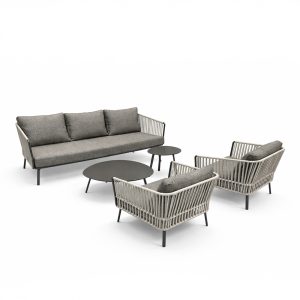 Salotto da Esterno Milo in Alluminio e Corda Talenti - Antracite