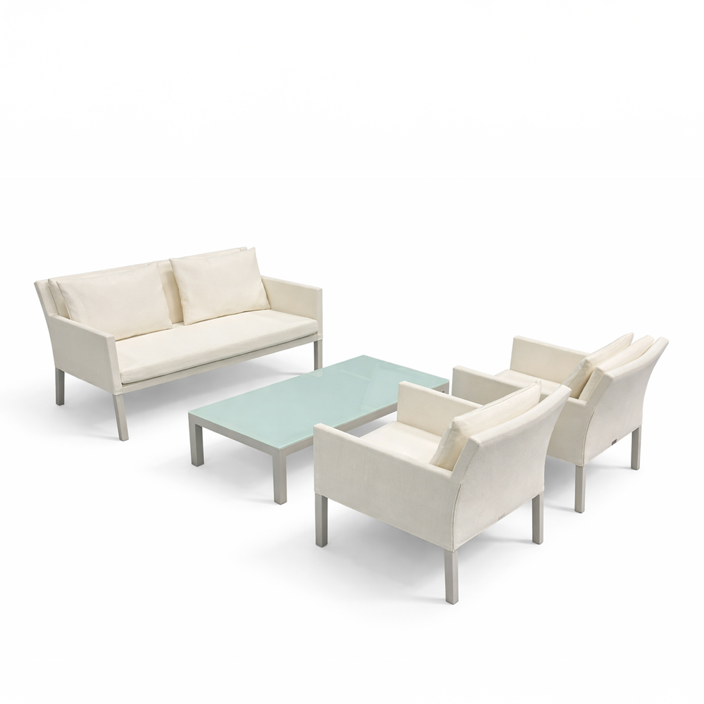 Salotto da Esterno Step in Alluminio e Textilene Talenti - Bianco