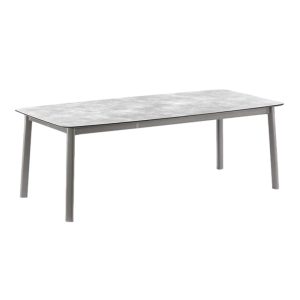 Tavolo Allungabile Ancone in Acciaio e HPL, 220/280 x 108 cm Lafuma - Titane/Ciment