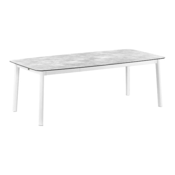 Tavolo Allungabile Ancone in Acciaio e HPL, 220/280 x 108 cm Lafuma - Kaolin/Ciment