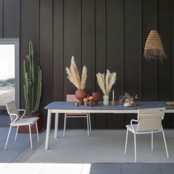 Tavolo Allungabile Ancone in Acciaio e HPL, 220/280 x 108 cm Lafuma - Kaolin/Ciment - immagine 3