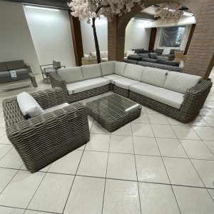 Salotto da Esterno Angolare Cocoon in Rattan Sintetico MV Outdoor - Natural
