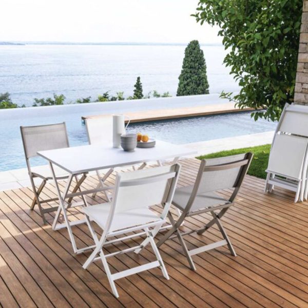 Tavolo Pieghevole Queen in Alluminio, 120 x 80 cm Talenti - Bianco - immagine 2