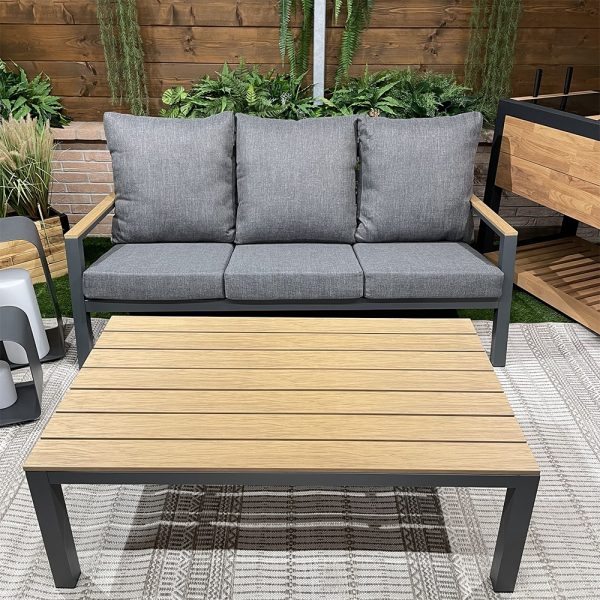 Salotto da Esterno America in Alluminio e Polywood MV Outdoor - Antracite - immagine 2