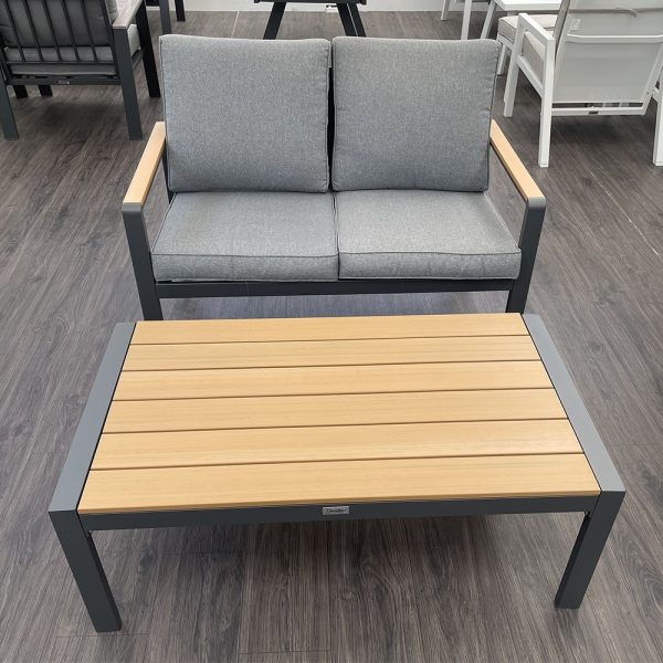 Salotto da Esterno Positano in Alluminio e Polywood Giardinia Outdoor - Antracite - immagine 2