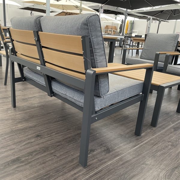 Salotto da Esterno Positano in Alluminio e Polywood Giardinia Outdoor - Antracite - immagine 4