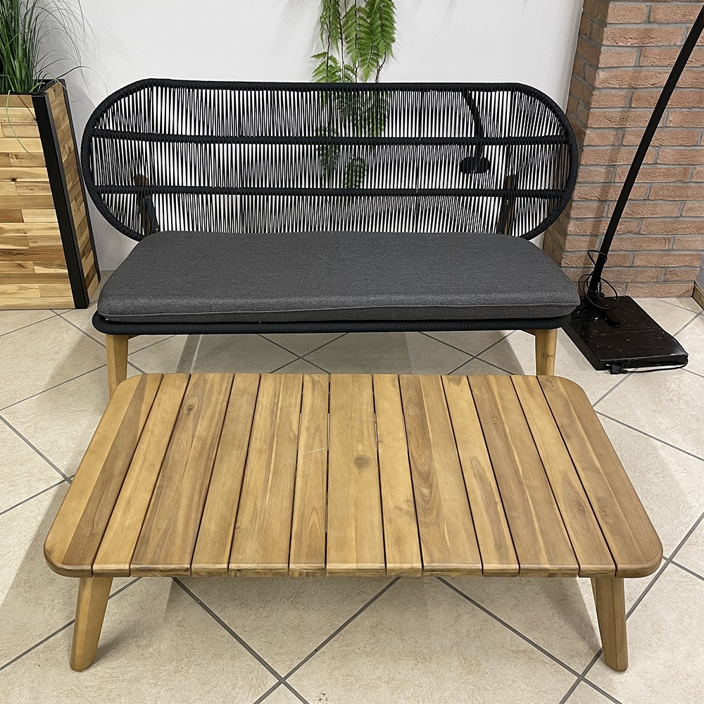 Salotto da Esterno Spoleto in Alluminio e Legno Giardinia Outdoor - Antracite - immagine 3