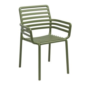 Sedia con Braccioli Impilabile Doga Armchair in Resina Nardi - Agave