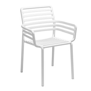 Sedia con Braccioli Impilabile Doga Armchair in Resina Nardi - Bianco