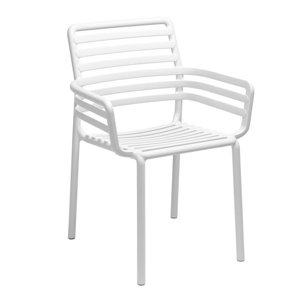 Sedia con Braccioli Impilabile Doga Armchair in Resina Nardi - Bianco