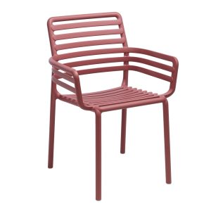 Sedia con Braccioli Impilabile Doga Armchair in Resina Nardi - Marsala