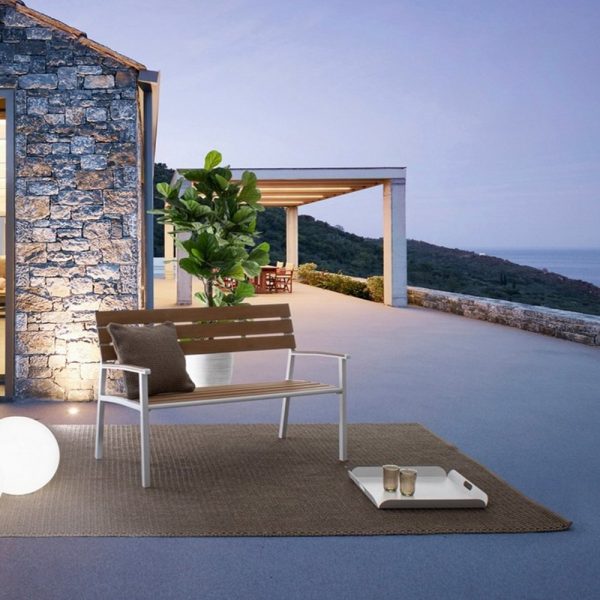 Panchina Isak in Alluminio e Polywood Bizzotto - Bianco - immagine 3