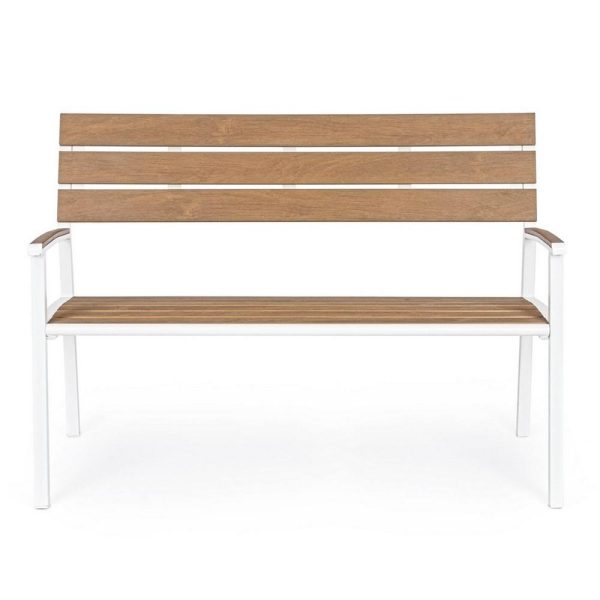 Panchina Isak in Alluminio e Polywood Bizzotto - Bianco - immagine 2