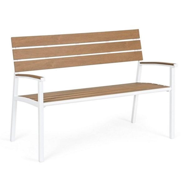 Panchina Isak in Alluminio e Polywood Bizzotto - Bianco